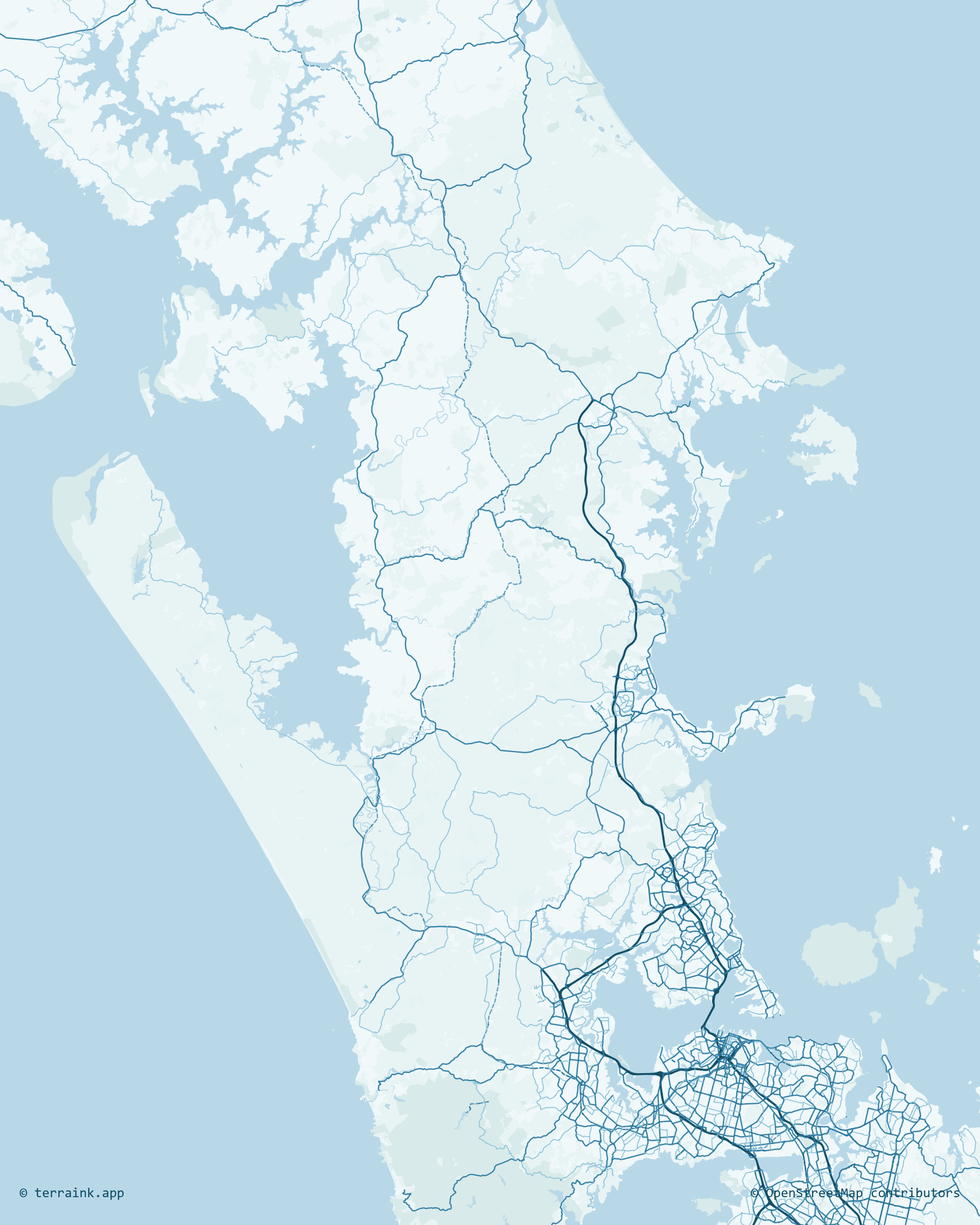 Illustrated Auckland service coverage map